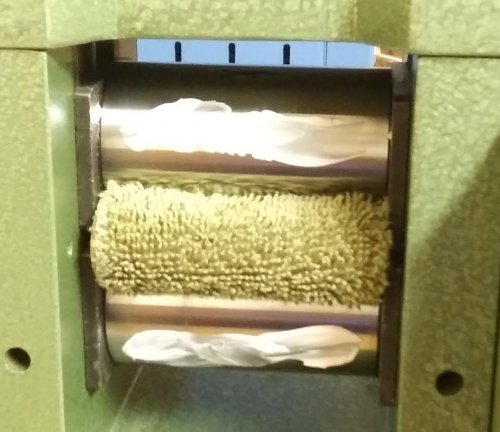 Judy Larson's All About Rolling Mills - After every use, the rollers should be cleaned, Tools For Wire Jewelry, Tools, Swipe metal polish onto each roller.